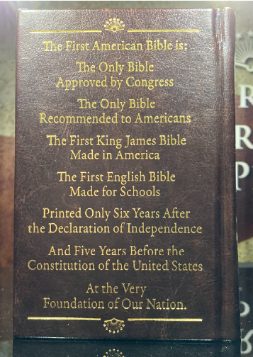 First American Bible - replica back First American Bible - replica back